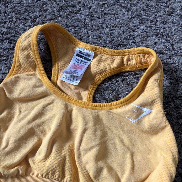 Gymshark Yellow Sports Bra S Seamless Lightweight Stretchy Womens Activewear - Picture 3 of 6